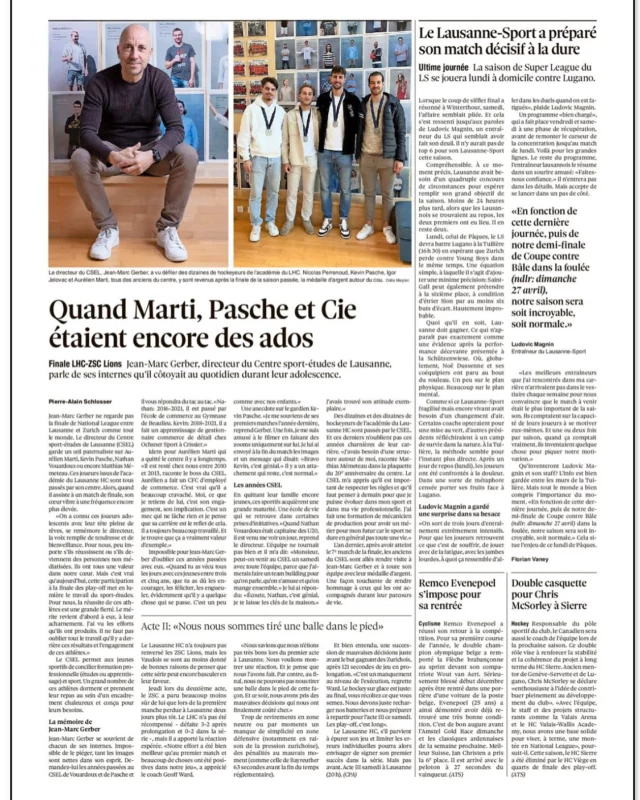 @lausannehc_officiel @lhc_academy 

Merci au journal 24heures et Pierre-Alain Schlosser pour cette mise en lumière.

Comme très souvent, c’est le boss, le patron, le directeur que l’on met en avant ou dans le journal dans ce cas présent.

Mais vous le savez aussi bien que moi que derrière chaque projet et chaque réussite, il y a une EQUIPE. 

Au CSEL cette équipe est composée de sept personnes : Angela, Emilia, Kim, Ophélie, Hassan et nos deux stagiaires Pauline et Alexandre qui fournissent un travail remarquable tout au long de l’année pour répondre aux besoins des athlètes. 

Sans oublier notre Président Oscar Tosato tellement impliqué et un véritable amoureux du sport. 

Autour de cette équipe on y retrouve…

Un Conseil de Fondation composé de 19 personnes issus du sport, de la politique et de l’économie. Mais aussi la Ville de Lausanne, l’Etat de Vaud, le CIO, les différents mécènes, sponsors, le Club Passion, le Fonds du sport vaudois et les entreprises.

Pour en savoir encore un petit peu plus, on vous invite à consulter notre site : www.csel.ch 

@pierrealainschlosser 
@24heures.ch 
@aurelien_marti 
@kevin_pasche 
@nathanvouardoux 
@matthias.m__25 
@nicolasperrenoud29 
@igorjelovac 
@tosatooscar 
@ophsport 
@hassanben067 
@pauline_laterza 
@banko.lahuis 
@villelausanne 
@lausannelasportive 
@etat_de_vaud 
@fondsdusportvaudois